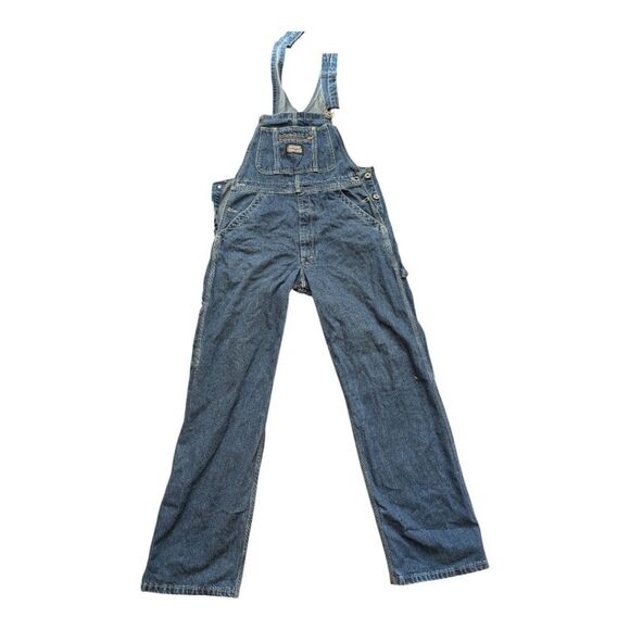 Ikeda Blue Medium Wash Denim Slouchy Overalls S - Picture 11 of 13
